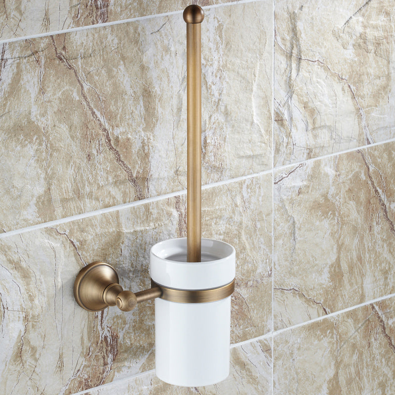 Traditional Bathroom Accessories Hardware Set Brass Accessories Hardware Set Toilet Brush Clearhalo 'Bathroom Hardware Sets' 'Bathroom Hardware' 'Bathroom Remodel & Bathroom Fixtures' 'bathroom_hardware_sets' 'Home Improvement' 'home_improvement' 'home_improvement_bathroom_hardware_sets' 7116109