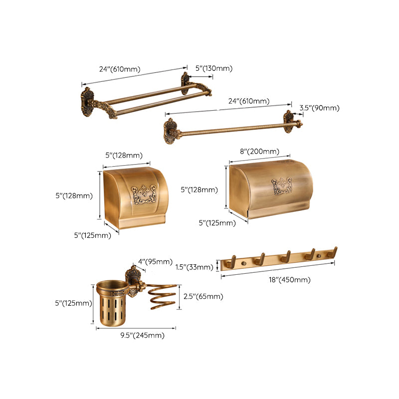 Brass Accessories Hardware Set Traditional Bathroom Accessories Hardware Set Clearhalo 'Bathroom Hardware Sets' 'Bathroom Hardware' 'Bathroom Remodel & Bathroom Fixtures' 'bathroom_hardware_sets' 'Home Improvement' 'home_improvement' 'home_improvement_bathroom_hardware_sets' 7116198