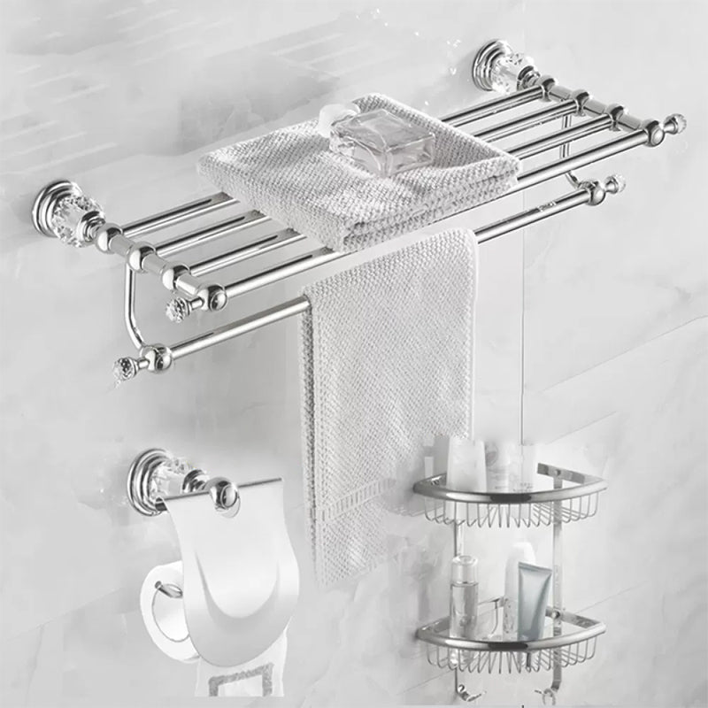 Modern Bathroom Accessories Hardware Set Silver Accessories Hardware Set 3-Piece Set Clearhalo 'Bathroom Hardware Sets' 'Bathroom Hardware' 'Bathroom Remodel & Bathroom Fixtures' 'bathroom_hardware_sets' 'Home Improvement' 'home_improvement' 'home_improvement_bathroom_hardware_sets' 7116204