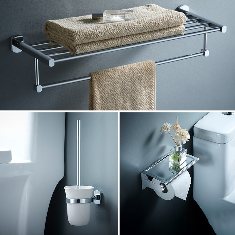 Modern Bathroom Accessory Kit Silver Bathroom Accessories Hardware Set 3-Piece Set (Toilet Brush) Clearhalo 'Bathroom Hardware Sets' 'Bathroom Hardware' 'Bathroom Remodel & Bathroom Fixtures' 'bathroom_hardware_sets' 'Home Improvement' 'home_improvement' 'home_improvement_bathroom_hardware_sets' 7116234