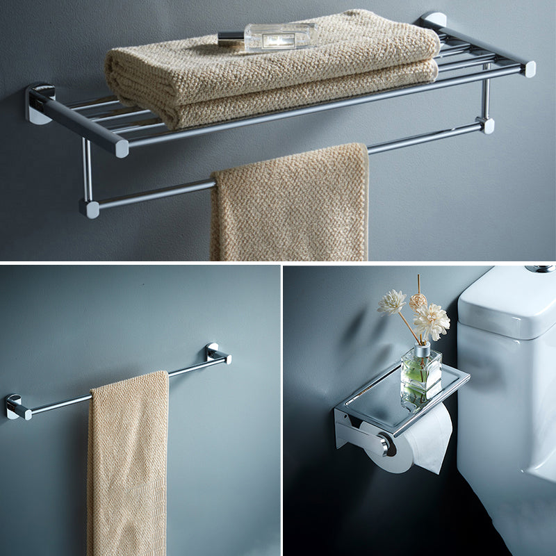 Modern Bathroom Accessory Set Silver Bathroom Accessories Hardware Set -  Clearhalo