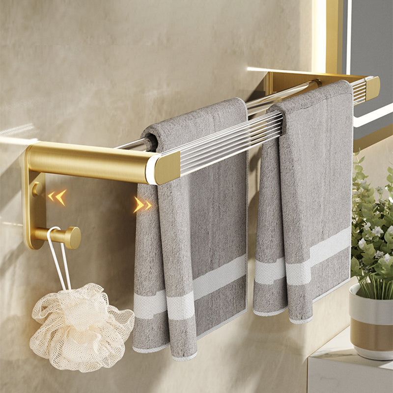 Modern Bathroom Accessory Set in Gold Metal and Acrylic Bath Hardware Set Clearhalo 'Bathroom Hardware Sets' 'Bathroom Hardware' 'Bathroom Remodel & Bathroom Fixtures' 'bathroom_hardware_sets' 'Home Improvement' 'home_improvement' 'home_improvement_bathroom_hardware_sets' 7116277