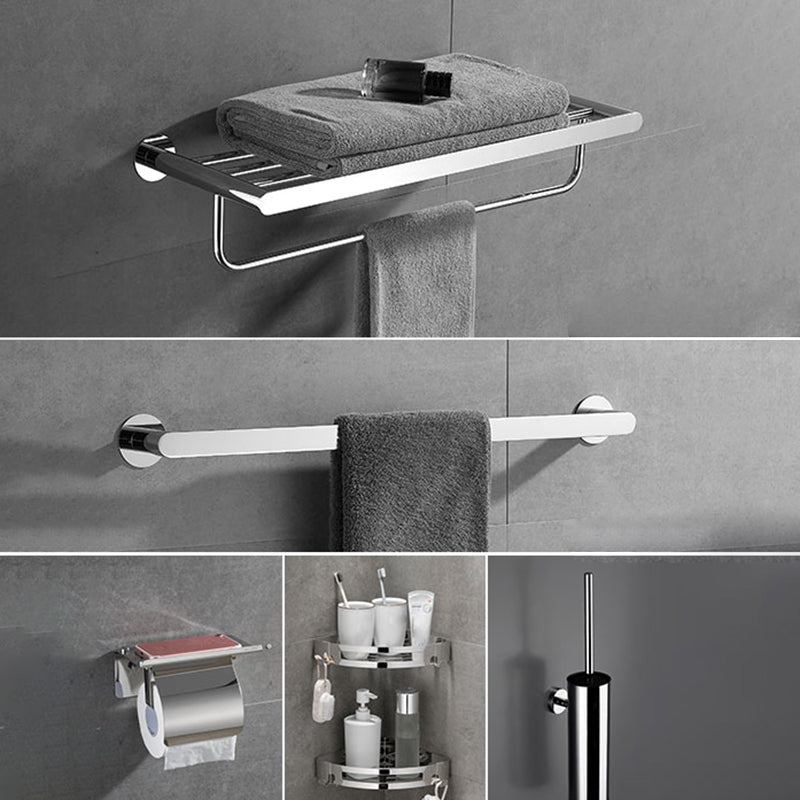 Modern Bathroom Accessories Hardware Set Silver Bathroom Hardware Set 6-Piece Set (Triangular Bath Shelf) Clearhalo 'Bathroom Hardware Sets' 'Bathroom Hardware' 'Bathroom Remodel & Bathroom Fixtures' 'bathroom_hardware_sets' 'Home Improvement' 'home_improvement' 'home_improvement_bathroom_hardware_sets' 7116322