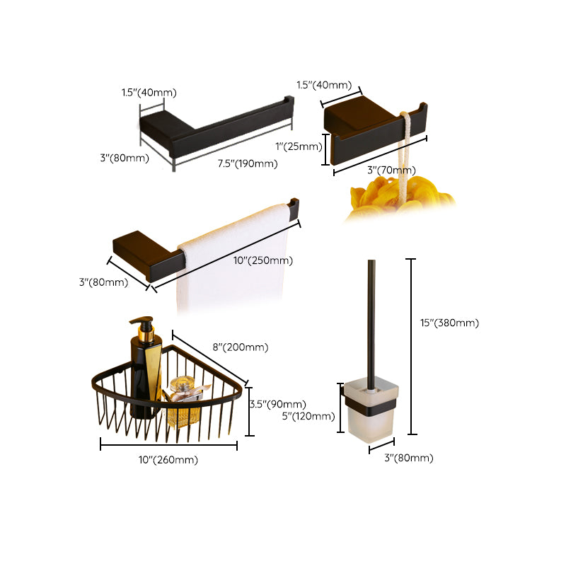 Modern Bathroom Accessories Hardware Set Black Bathroom Accessories Hardware Set Clearhalo 'Bathroom Hardware Sets' 'Bathroom Hardware' 'Bathroom Remodel & Bathroom Fixtures' 'bathroom_hardware_sets' 'Home Improvement' 'home_improvement' 'home_improvement_bathroom_hardware_sets' 7116425