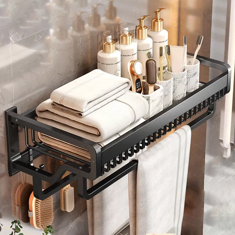 Modern Bathroom Accessories Hardware Set Bath Shelf Accessories Hardware Set Black Clearhalo 'Bathroom Hardware Sets' 'Bathroom Hardware' 'Bathroom Remodel & Bathroom Fixtures' 'bathroom_hardware_sets' 'Home Improvement' 'home_improvement' 'home_improvement_bathroom_hardware_sets' 7116439