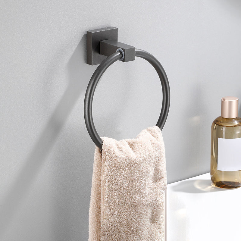 Modern Bathroom Accessories Hardware Set Grey Bathroom Hardware Set Towel Ring Clearhalo 'Bathroom Hardware Sets' 'Bathroom Hardware' 'Bathroom Remodel & Bathroom Fixtures' 'bathroom_hardware_sets' 'Home Improvement' 'home_improvement' 'home_improvement_bathroom_hardware_sets' 7116471