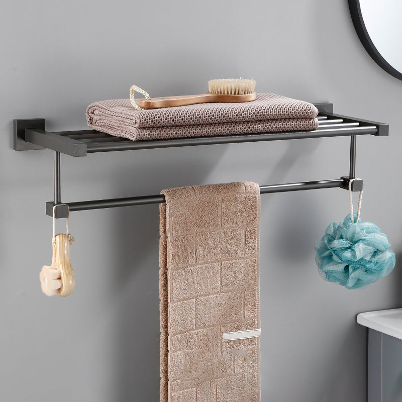 Modern Bathroom Accessories Hardware Set Grey Bathroom Hardware Set Towel Rack Clearhalo 'Bathroom Hardware Sets' 'Bathroom Hardware' 'Bathroom Remodel & Bathroom Fixtures' 'bathroom_hardware_sets' 'Home Improvement' 'home_improvement' 'home_improvement_bathroom_hardware_sets' 7116473