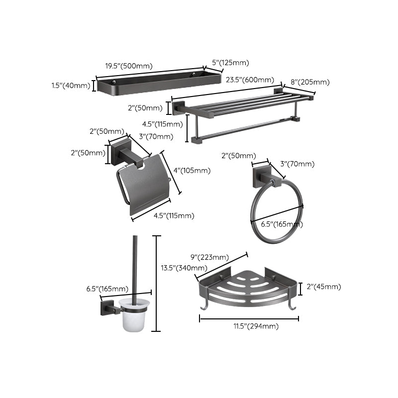 Modern Bathroom Accessories Hardware Set Grey Bathroom Hardware Set Clearhalo 'Bathroom Hardware Sets' 'Bathroom Hardware' 'Bathroom Remodel & Bathroom Fixtures' 'bathroom_hardware_sets' 'Home Improvement' 'home_improvement' 'home_improvement_bathroom_hardware_sets' 7116498