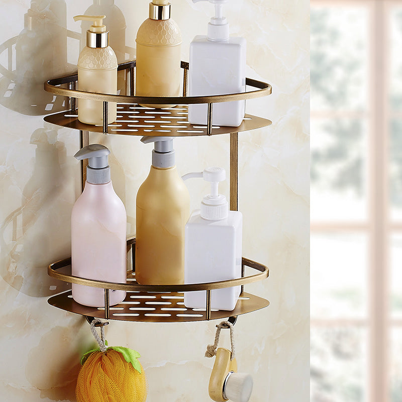 Traditional Bathroom Accessories Hardware Set Brass Bathroom Hardware Bath Shelf (Double Layers) Clearhalo 'Bathroom Hardware Sets' 'Bathroom Hardware' 'Bathroom Remodel & Bathroom Fixtures' 'bathroom_hardware_sets' 'Home Improvement' 'home_improvement' 'home_improvement_bathroom_hardware_sets' 7116507