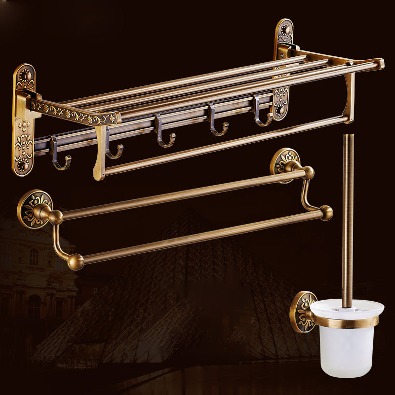 Traditional Bathroom Accessories Hardware Set Brass Bathroom Hardware 3-Piece Set (Toilet Brush) Clearhalo 'Bathroom Hardware Sets' 'Bathroom Hardware' 'Bathroom Remodel & Bathroom Fixtures' 'bathroom_hardware_sets' 'Home Improvement' 'home_improvement' 'home_improvement_bathroom_hardware_sets' 7116513