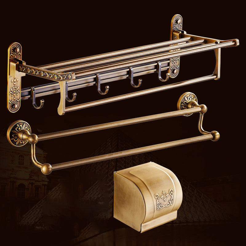 Traditional Bathroom Accessories Hardware Set Brass Bathroom Hardware 3-Piece Set (Tissue Box) Clearhalo 'Bathroom Hardware Sets' 'Bathroom Hardware' 'Bathroom Remodel & Bathroom Fixtures' 'bathroom_hardware_sets' 'Home Improvement' 'home_improvement' 'home_improvement_bathroom_hardware_sets' 7116530