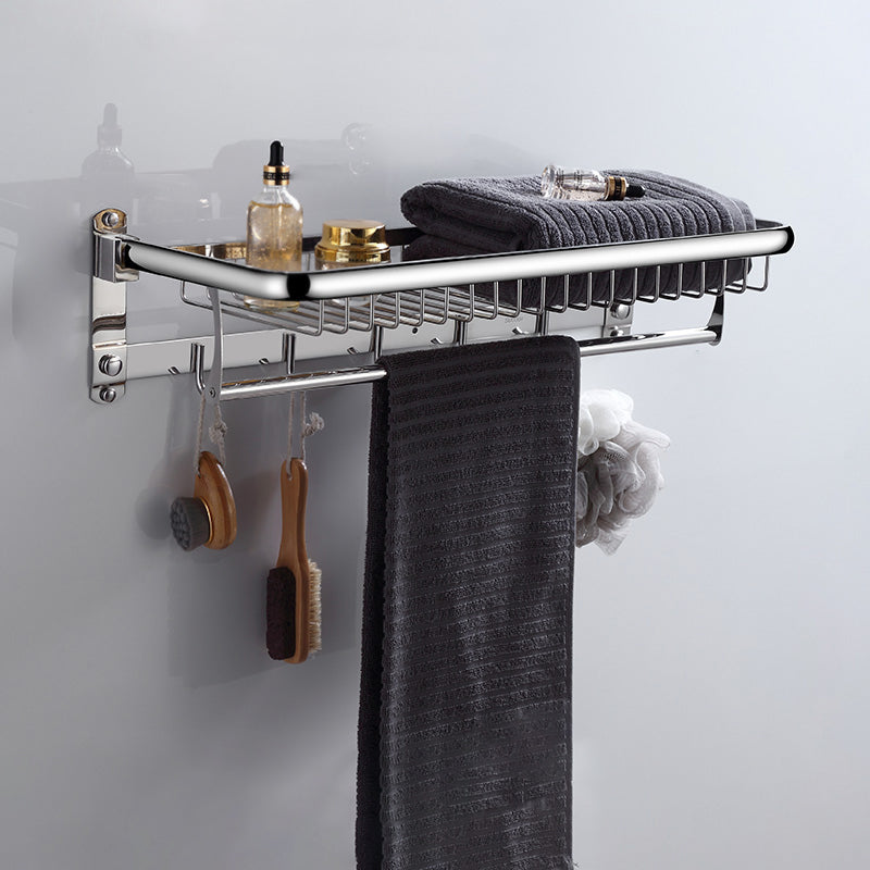 Modern Bathroom Accessories Hardware Set Silver Bathroom Hardware Basket Towel Holder (23-inch) Clearhalo 'Bathroom Hardware Sets' 'Bathroom Hardware' 'Bathroom Remodel & Bathroom Fixtures' 'bathroom_hardware_sets' 'Home Improvement' 'home_improvement' 'home_improvement_bathroom_hardware_sets' 7116584