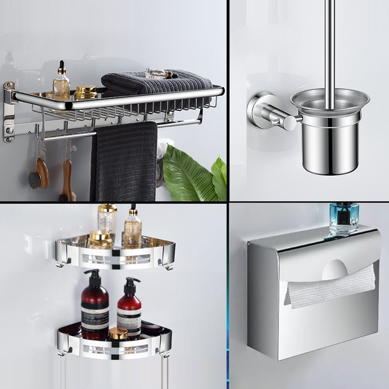 Modern Bathroom Accessory Set Silver Bathroom Accessories Hardware Set -  Clearhalo