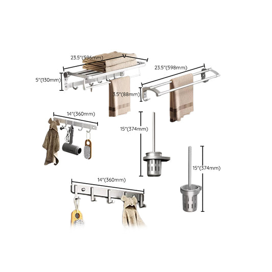 Modern Bathroom Accessories Hardware Set Silver Bathroom Accessories Hardware Set Clearhalo 'Bathroom Hardware Sets' 'Bathroom Hardware' 'Bathroom Remodel & Bathroom Fixtures' 'bathroom_hardware_sets' 'Home Improvement' 'home_improvement' 'home_improvement_bathroom_hardware_sets' 7116644