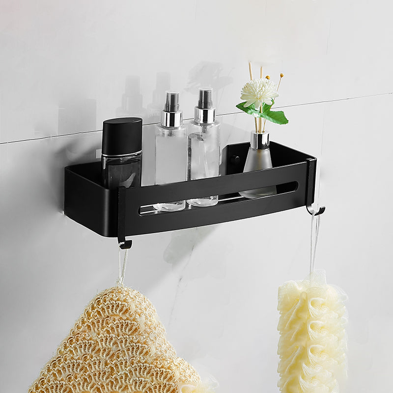 Contemporary Metal Bathroom Accessories Hardware Set with Bath Shelf Black Bath Shelf Clearhalo 'Bathroom Hardware Sets' 'Bathroom Hardware' 'Bathroom Remodel & Bathroom Fixtures' 'bathroom_hardware_sets' 'Home Improvement' 'home_improvement' 'home_improvement_bathroom_hardware_sets' 7116675