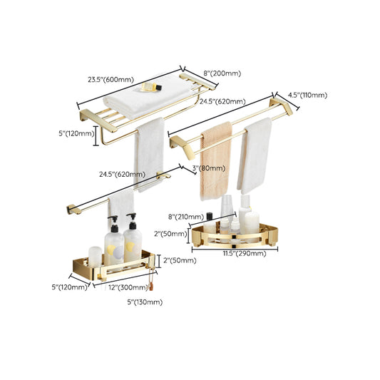 Modern Bathroom Accessories Hardware Set Gold Bathroom Hardware Clearhalo 'Bathroom Hardware Sets' 'Bathroom Hardware' 'Bathroom Remodel & Bathroom Fixtures' 'bathroom_hardware_sets' 'Home Improvement' 'home_improvement' 'home_improvement_bathroom_hardware_sets' 7116795