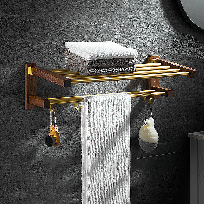 6-Piece Walnut Bathroom Accessory Set Metal Gold Bath Hardware Set Clearhalo 'Bathroom Hardware Sets' 'Bathroom Hardware' 'Bathroom Remodel & Bathroom Fixtures' 'bathroom_hardware_sets' 'Home Improvement' 'home_improvement' 'home_improvement_bathroom_hardware_sets' 7116842