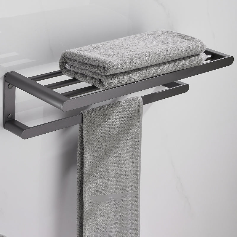 Grey Bathroom Accessory Kit Modern Bathroom Accessories Hardware Set Towel Rack Clearhalo 'Bathroom Hardware Sets' 'Bathroom Hardware' 'Bathroom Remodel & Bathroom Fixtures' 'bathroom_hardware_sets' 'Home Improvement' 'home_improvement' 'home_improvement_bathroom_hardware_sets' 7116855