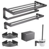 Grey Bathroom Accessory Kit Modern Bathroom Accessories Hardware Set Clearhalo 'Bathroom Hardware Sets' 'Bathroom Hardware' 'Bathroom Remodel & Bathroom Fixtures' 'bathroom_hardware_sets' 'Home Improvement' 'home_improvement' 'home_improvement_bathroom_hardware_sets' 7116862