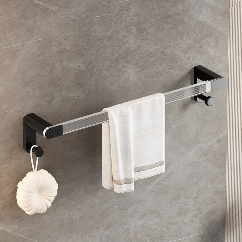 Contemporary Black Metal Bathroom Accessory As Individual Or As a Set Single Bar Towel Bar Clearhalo 'Bathroom Hardware Sets' 'Bathroom Hardware' 'Bathroom Remodel & Bathroom Fixtures' 'bathroom_hardware_sets' 'Home Improvement' 'home_improvement' 'home_improvement_bathroom_hardware_sets' 7117003