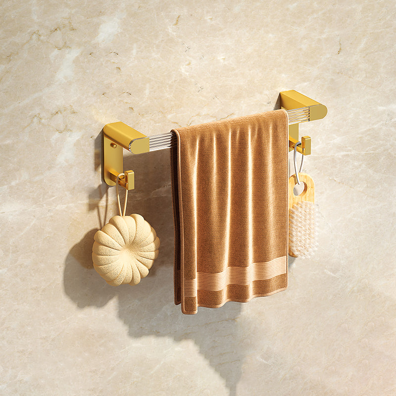 Modern 7-Piece Bathroom Accessory Set Metal Bathroom Set in Gold Single Bar Towel Bar (24"L) Clearhalo 'Bathroom Hardware Sets' 'Bathroom Hardware' 'Bathroom Remodel & Bathroom Fixtures' 'bathroom_hardware_sets' 'Home Improvement' 'home_improvement' 'home_improvement_bathroom_hardware_sets' 7117023