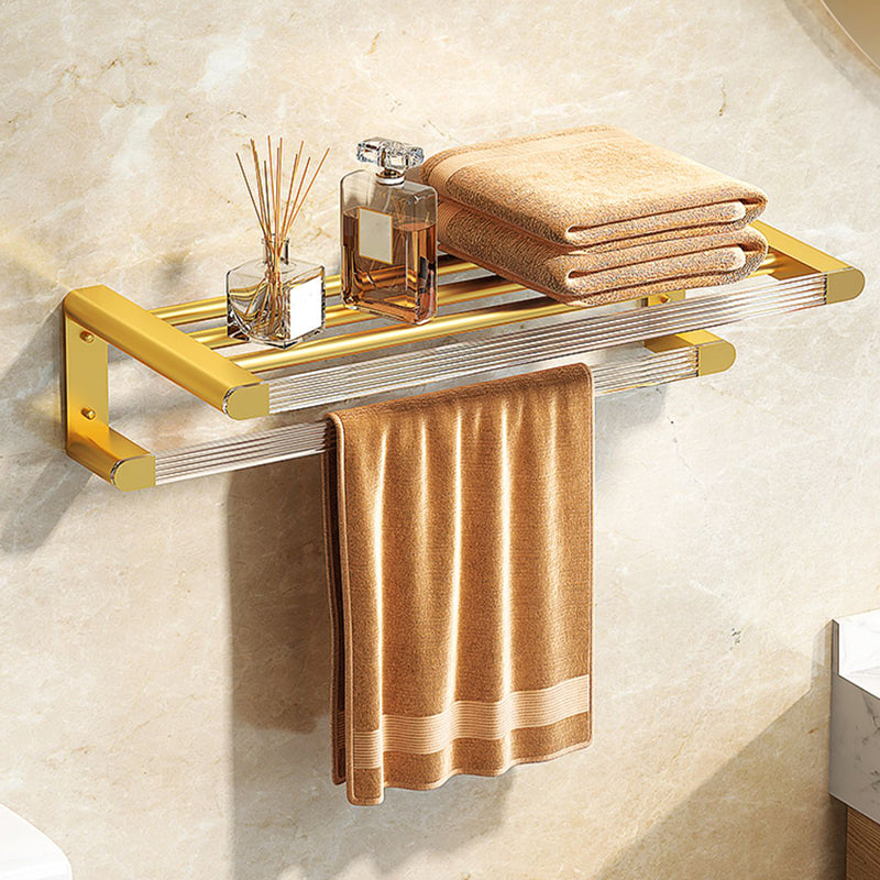 Modern 7-Piece Bathroom Accessory Set Metal Bathroom Set in Gold Towel Rack (24"L) Clearhalo 'Bathroom Hardware Sets' 'Bathroom Hardware' 'Bathroom Remodel & Bathroom Fixtures' 'bathroom_hardware_sets' 'Home Improvement' 'home_improvement' 'home_improvement_bathroom_hardware_sets' 7117027