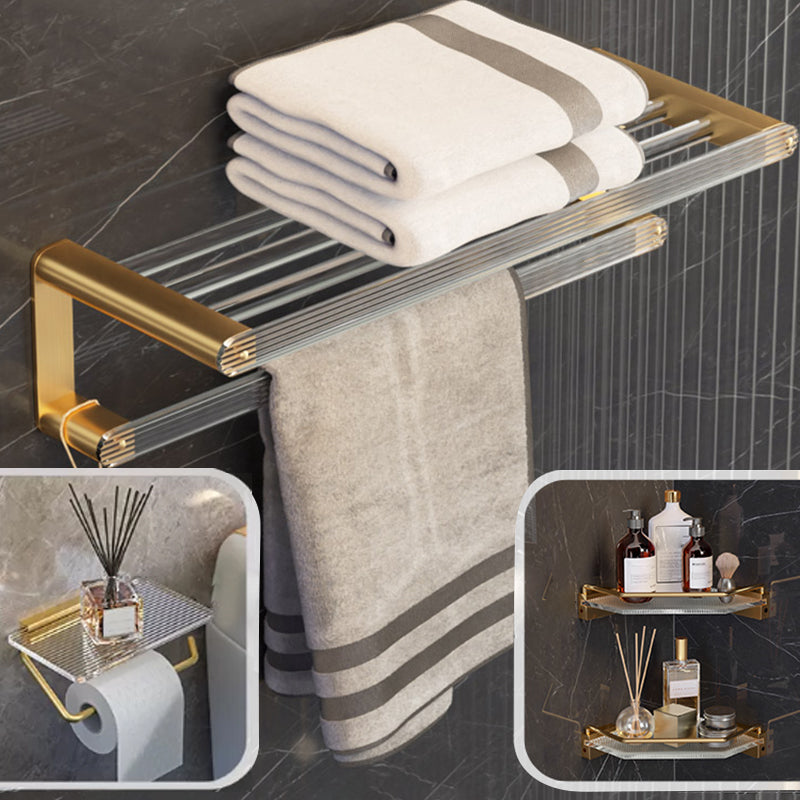 6-Piece Bathroom Set Aluminum and Acrylic Bathroom Accessories Hardware Set 4-Piece Set (Toilet Paper Holder) Clearhalo 'Bathroom Hardware Sets' 'Bathroom Hardware' 'Bathroom Remodel & Bathroom Fixtures' 'bathroom_hardware_sets' 'Home Improvement' 'home_improvement' 'home_improvement_bathroom_hardware_sets' 7117048