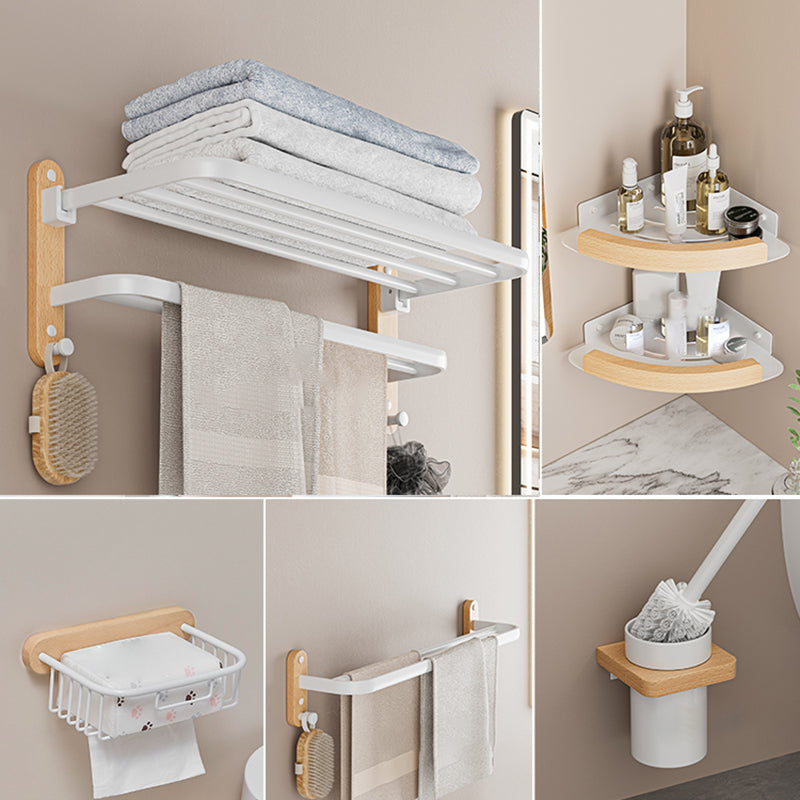 White Metal and Solid Wood Bathroom Accessories Hardware Set White 6-Piece Set (Tissue Basket) Clearhalo 'Bathroom Hardware Sets' 'Bathroom Hardware' 'Bathroom Remodel & Bathroom Fixtures' 'bathroom_hardware_sets' 'Home Improvement' 'home_improvement' 'home_improvement_bathroom_hardware_sets' 7117073