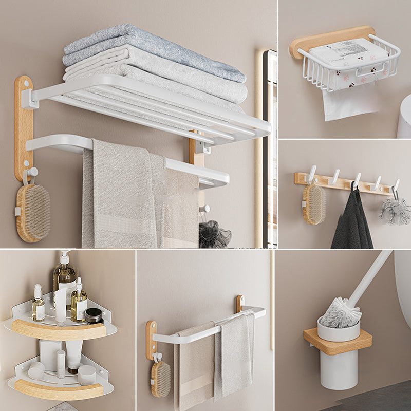 White Metal and Solid Wood Bathroom Accessories Hardware Set White 7-Piece Set (Tissue Basket) Clearhalo 'Bathroom Hardware Sets' 'Bathroom Hardware' 'Bathroom Remodel & Bathroom Fixtures' 'bathroom_hardware_sets' 'Home Improvement' 'home_improvement' 'home_improvement_bathroom_hardware_sets' 7117074