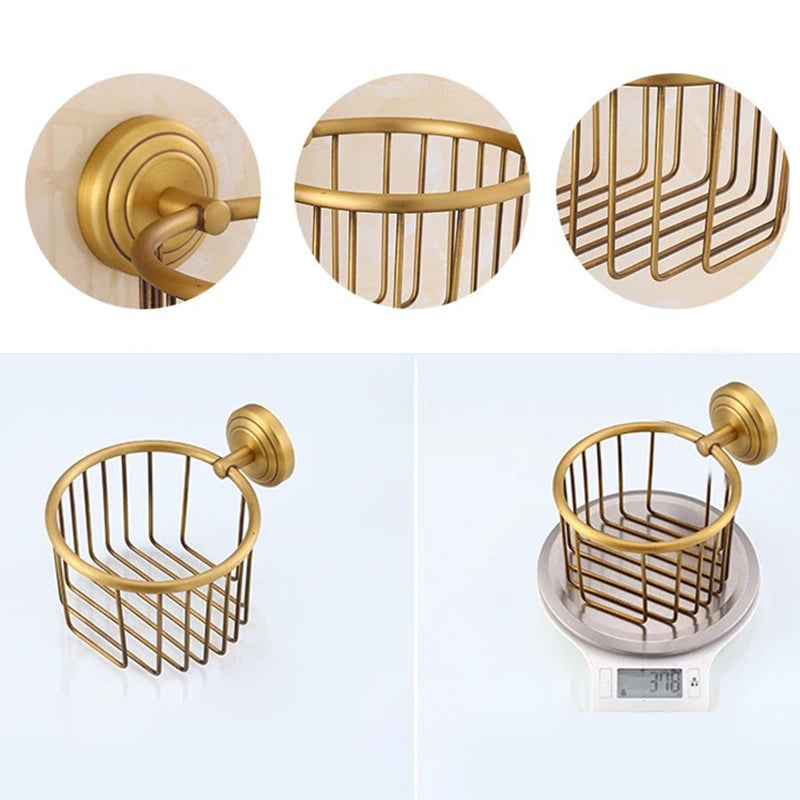 4-Piece Traditional Bathroom Accessory Set Gold Brass Bathroom Accessories Hardware Set Clearhalo 'Bathroom Hardware Sets' 'Bathroom Hardware' 'Bathroom Remodel & Bathroom Fixtures' 'bathroom_hardware_sets' 'Home Improvement' 'home_improvement' 'home_improvement_bathroom_hardware_sets' 7117114