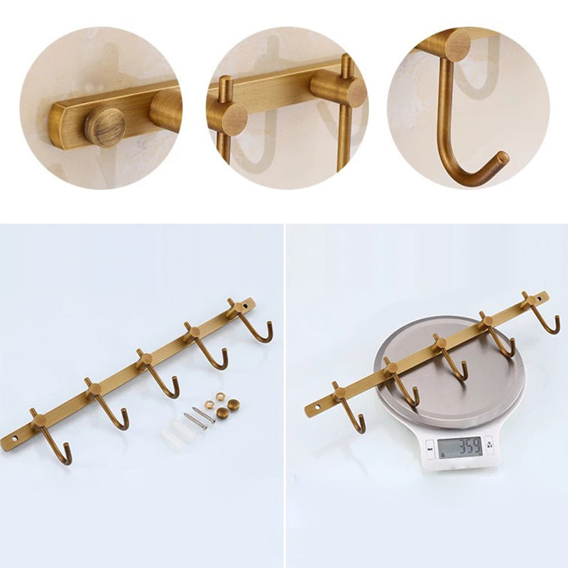 4-Piece Traditional Bathroom Accessory Set Gold Brass Bathroom Accessories Hardware Set Clearhalo 'Bathroom Hardware Sets' 'Bathroom Hardware' 'Bathroom Remodel & Bathroom Fixtures' 'bathroom_hardware_sets' 'Home Improvement' 'home_improvement' 'home_improvement_bathroom_hardware_sets' 7117116