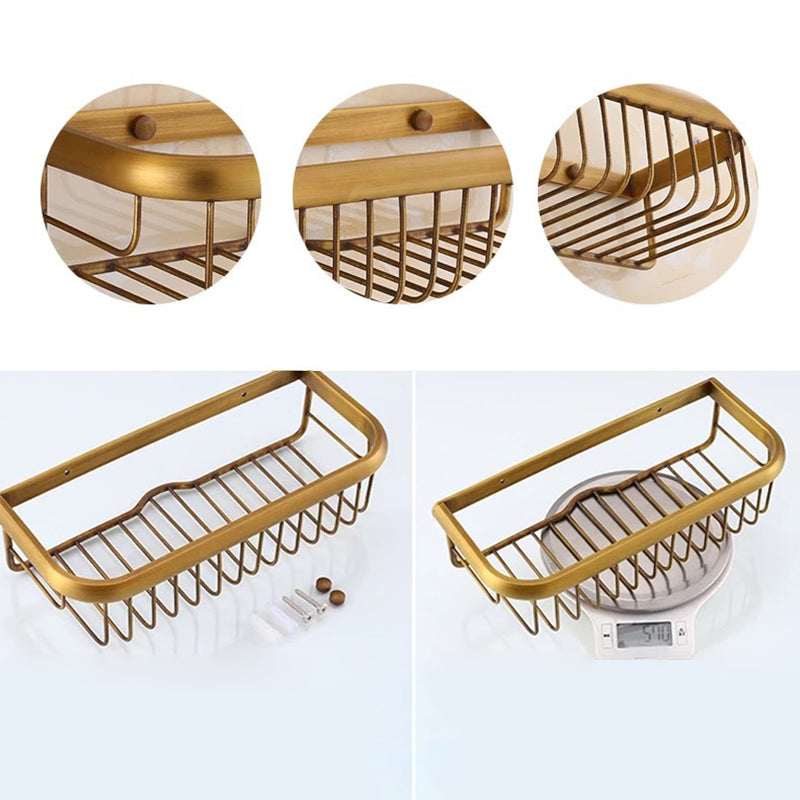 4-Piece Traditional Bathroom Accessory Set Gold Brass Bathroom Accessories Hardware Set Clearhalo 'Bathroom Hardware Sets' 'Bathroom Hardware' 'Bathroom Remodel & Bathroom Fixtures' 'bathroom_hardware_sets' 'Home Improvement' 'home_improvement' 'home_improvement_bathroom_hardware_sets' 7117118