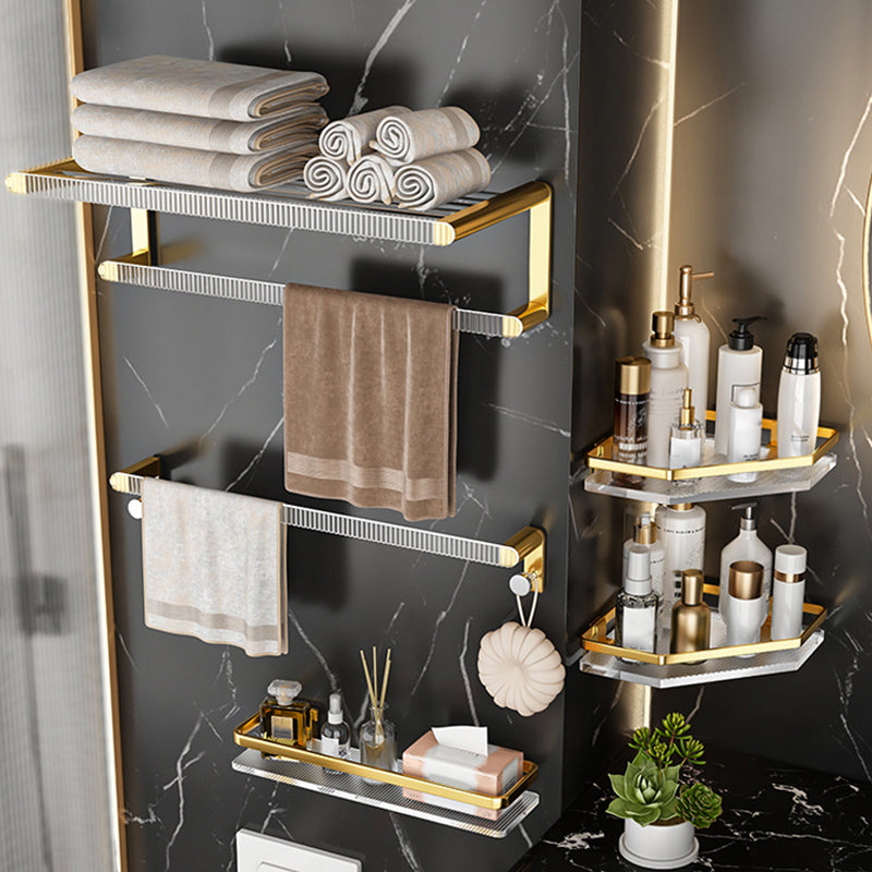 Metal and Acrylic Bathroom Accessory Set Transparent Bathroom Hardware Clearhalo 'Bathroom Hardware Sets' 'Bathroom Hardware' 'Bathroom Remodel & Bathroom Fixtures' 'bathroom_hardware_sets' 'Home Improvement' 'home_improvement' 'home_improvement_bathroom_hardware_sets' 7117168