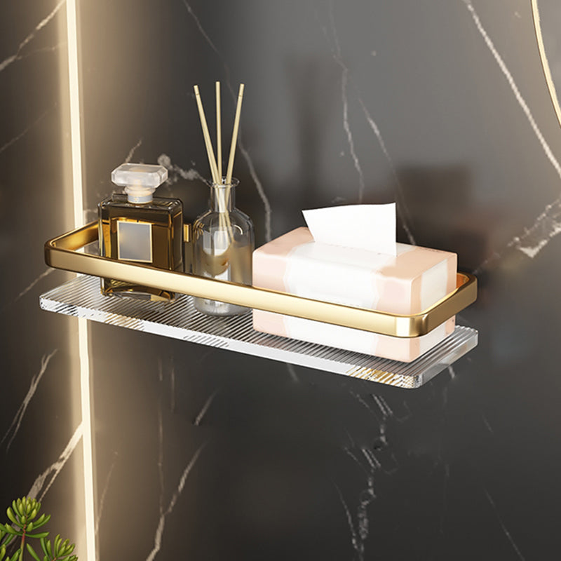 Metal and Acrylic Bathroom Accessory Set Transparent Bathroom Hardware Square Bath Shelf Clearhalo 'Bathroom Hardware Sets' 'Bathroom Hardware' 'Bathroom Remodel & Bathroom Fixtures' 'bathroom_hardware_sets' 'Home Improvement' 'home_improvement' 'home_improvement_bathroom_hardware_sets' 7117172