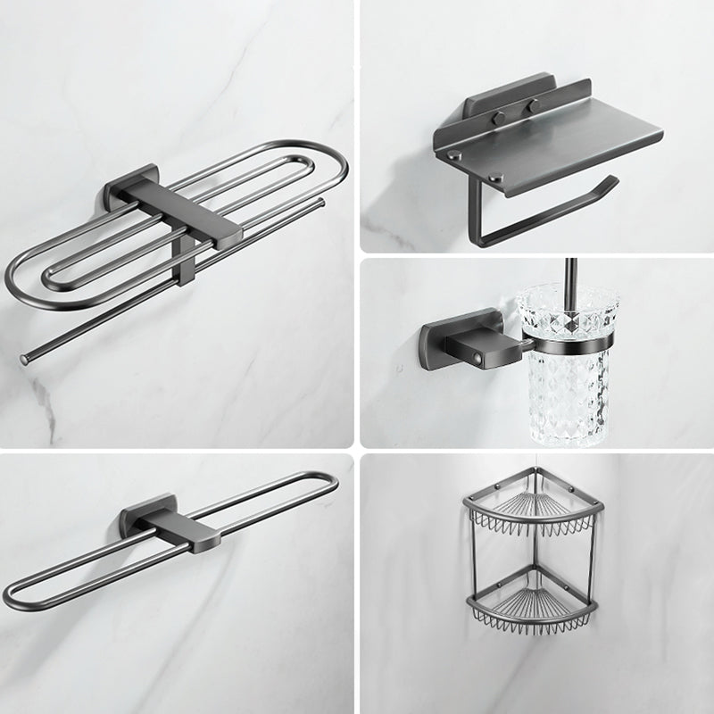 Modern Silver Bathroom Accessory As Individual Or As a Set with Towel Bar Oval 5-Piece Set (Towel Rack) Clearhalo 'Bathroom Hardware Sets' 'Bathroom Hardware' 'Bathroom Remodel & Bathroom Fixtures' 'bathroom_hardware_sets' 'Home Improvement' 'home_improvement' 'home_improvement_bathroom_hardware_sets' 7117200