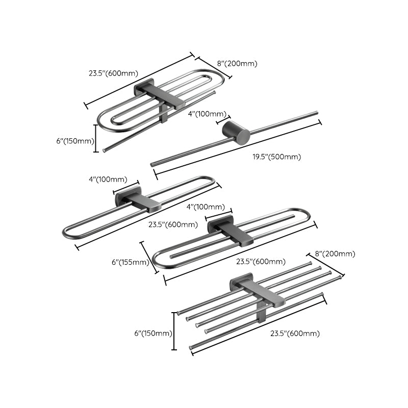 Modern Silver Bathroom Accessory As Individual Or As a Set with Towel Bar Clearhalo 'Bathroom Hardware Sets' 'Bathroom Hardware' 'Bathroom Remodel & Bathroom Fixtures' 'bathroom_hardware_sets' 'Home Improvement' 'home_improvement' 'home_improvement_bathroom_hardware_sets' 7117219