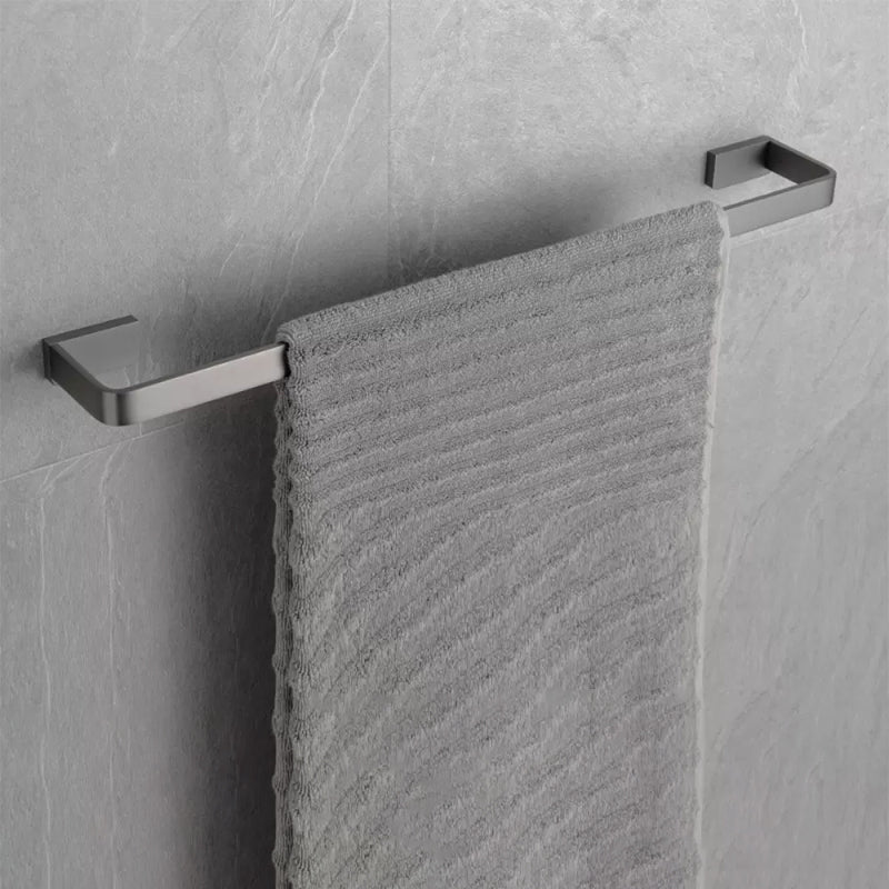 Grey Metal Modern Bathroom Accessory As Individual Or As a Set Towel Bar (24"L ) Clearhalo 'Bathroom Hardware Sets' 'Bathroom Hardware' 'Bathroom Remodel & Bathroom Fixtures' 'bathroom_hardware_sets' 'Home Improvement' 'home_improvement' 'home_improvement_bathroom_hardware_sets' 7117228