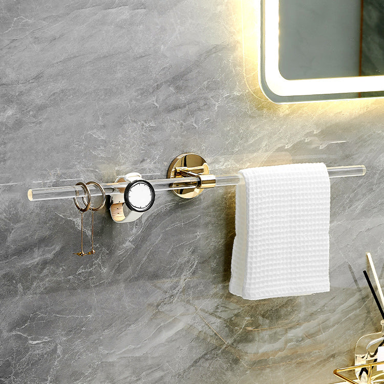 Plastic Modern Bathroom Accessories Hardware Set with Bath Shelf Towel Bar (20"L ) Clearhalo 'Bathroom Hardware Sets' 'Bathroom Hardware' 'Bathroom Remodel & Bathroom Fixtures' 'bathroom_hardware_sets' 'Home Improvement' 'home_improvement' 'home_improvement_bathroom_hardware_sets' 7117267