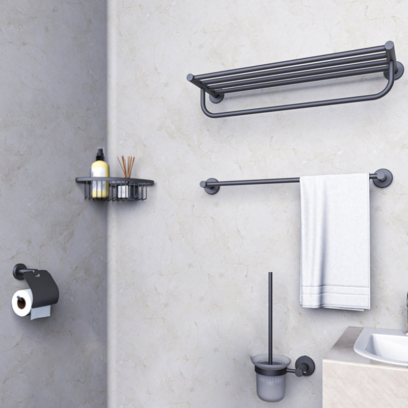 Grey Accessories Hardware Set Modern Bathroom Accessories Hardware Set 5-Piece Set (Toilet Paper Holder) Clearhalo 'Bathroom Hardware Sets' 'Bathroom Hardware' 'Bathroom Remodel & Bathroom Fixtures' 'bathroom_hardware_sets' 'Home Improvement' 'home_improvement' 'home_improvement_bathroom_hardware_sets' 7118013