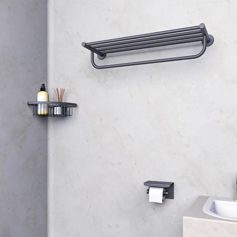 Grey Accessories Hardware Set Modern Bathroom Accessories Hardware Set 3-Piece Set (Toilet Paper Holder) Clearhalo 'Bathroom Hardware Sets' 'Bathroom Hardware' 'Bathroom Remodel & Bathroom Fixtures' 'bathroom_hardware_sets' 'Home Improvement' 'home_improvement' 'home_improvement_bathroom_hardware_sets' 7118021