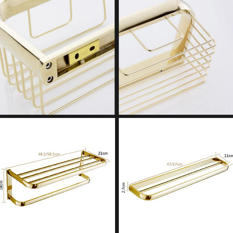 Chrome/Gold Bathroom Accessory Set Modern Metal Bathroom Hardware Set Clearhalo 'Bathroom Hardware Sets' 'Bathroom Hardware' 'Bathroom Remodel & Bathroom Fixtures' 'bathroom_hardware_sets' 'Home Improvement' 'home_improvement' 'home_improvement_bathroom_hardware_sets' 7118044