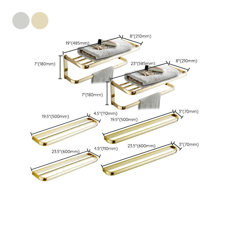 Chrome/Gold Bathroom Accessory Set Modern Metal Bathroom Hardware Set Clearhalo 'Bathroom Hardware Sets' 'Bathroom Hardware' 'Bathroom Remodel & Bathroom Fixtures' 'bathroom_hardware_sets' 'Home Improvement' 'home_improvement' 'home_improvement_bathroom_hardware_sets' 7118060