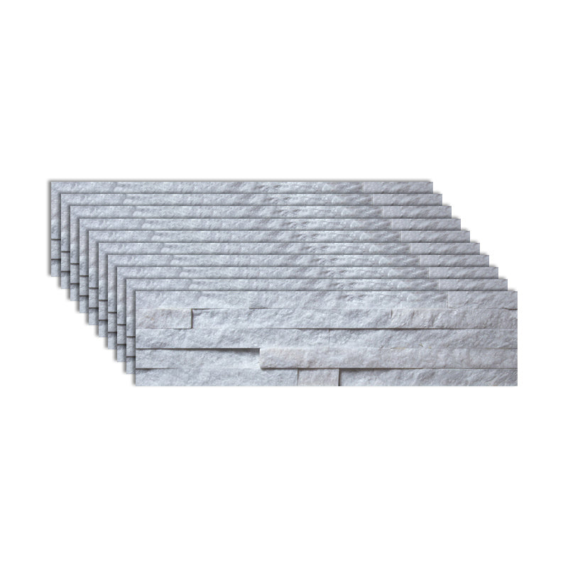 Rectangle Engineered Stone Tile Fire Resistant Stacked Stone Wall Tile White Clearhalo 'Floor Tiles & Wall Tiles' 'floor_tiles_wall_tiles' 'Flooring 'Home Improvement' 'home_improvement' 'home_improvement_floor_tiles_wall_tiles' Walls and Ceiling' 7119377