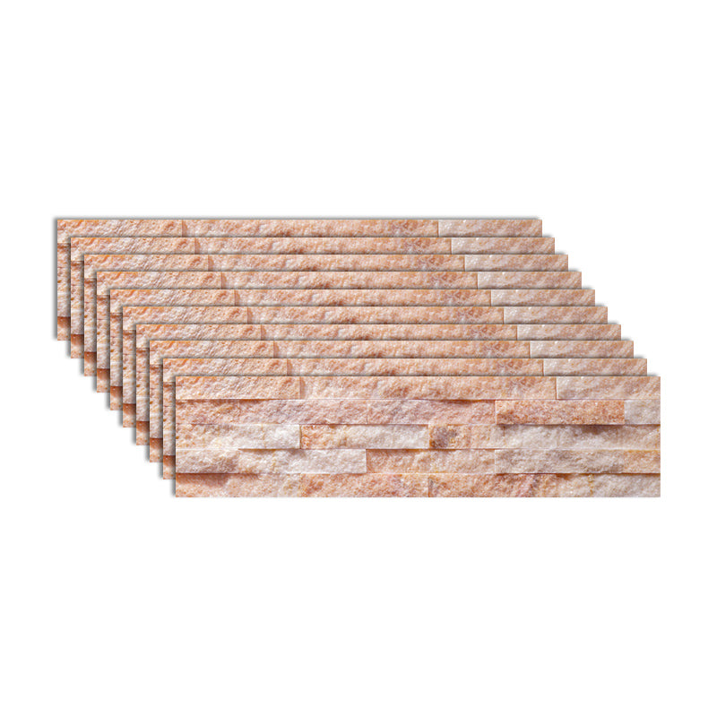 Rectangle Engineered Stone Tile Fire Resistant Stacked Stone Wall Tile Orange Pink Clearhalo 'Floor Tiles & Wall Tiles' 'floor_tiles_wall_tiles' 'Flooring 'Home Improvement' 'home_improvement' 'home_improvement_floor_tiles_wall_tiles' Walls and Ceiling' 7119379