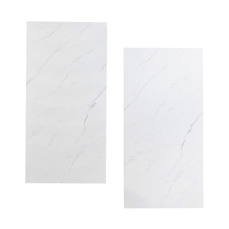 Marbling Floor Tile Straight Edge Polished Rectangle Singular Tile White Clearhalo 'Floor Tiles & Wall Tiles' 'floor_tiles_wall_tiles' 'Flooring 'Home Improvement' 'home_improvement' 'home_improvement_floor_tiles_wall_tiles' Walls and Ceiling' 7119419