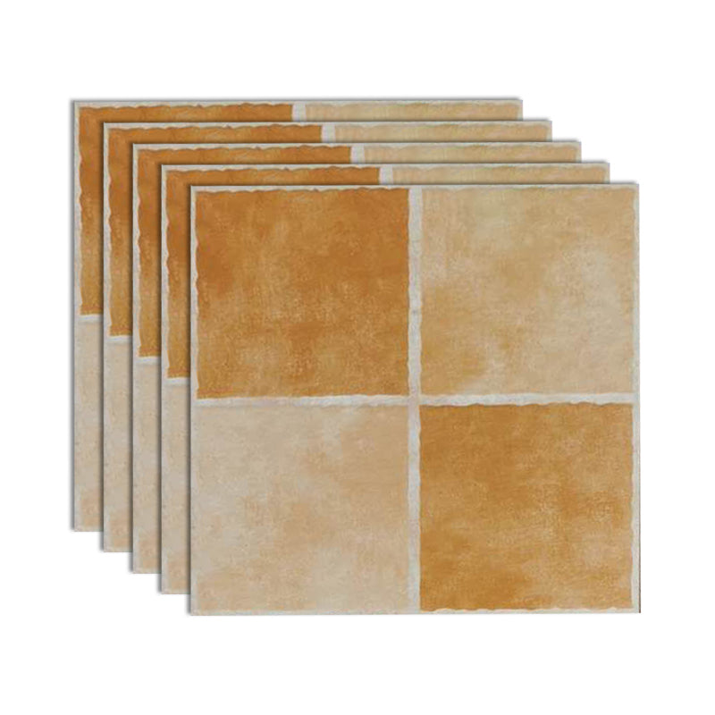 Traditional Style Floor Tile Straight Edge Square Singular Tile Khaki-Orange Clearhalo 'Floor Tiles & Wall Tiles' 'floor_tiles_wall_tiles' 'Flooring 'Home Improvement' 'home_improvement' 'home_improvement_floor_tiles_wall_tiles' Walls and Ceiling' 7119450