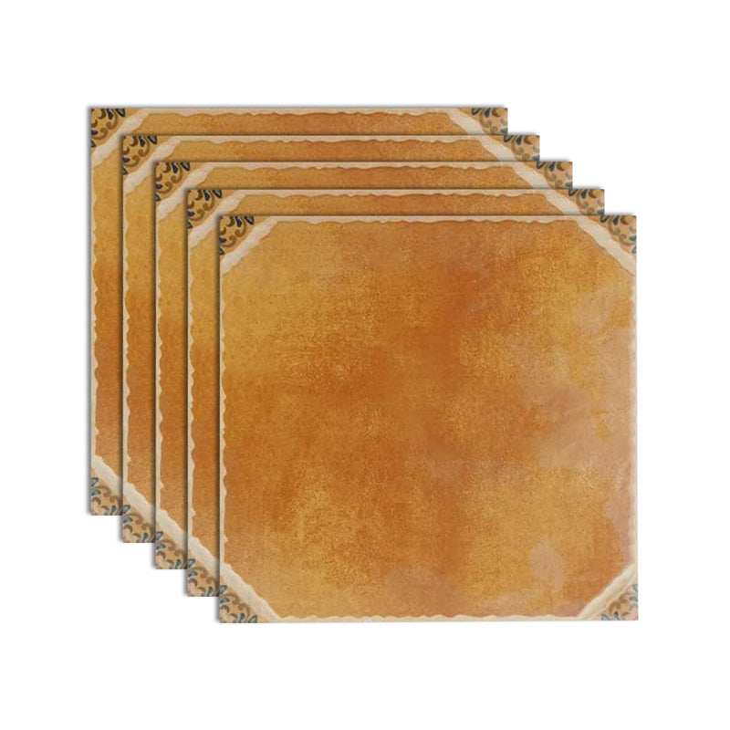 Traditional Style Floor Tile Straight Edge Square Singular Tile Yellow-Brown Clearhalo 'Floor Tiles & Wall Tiles' 'floor_tiles_wall_tiles' 'Flooring 'Home Improvement' 'home_improvement' 'home_improvement_floor_tiles_wall_tiles' Walls and Ceiling' 7119452