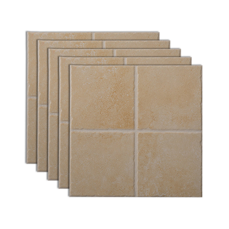 Traditional Style Floor Tile Straight Edge Square Singular Tile Beige Clearhalo 'Floor Tiles & Wall Tiles' 'floor_tiles_wall_tiles' 'Flooring 'Home Improvement' 'home_improvement' 'home_improvement_floor_tiles_wall_tiles' Walls and Ceiling' 7119463