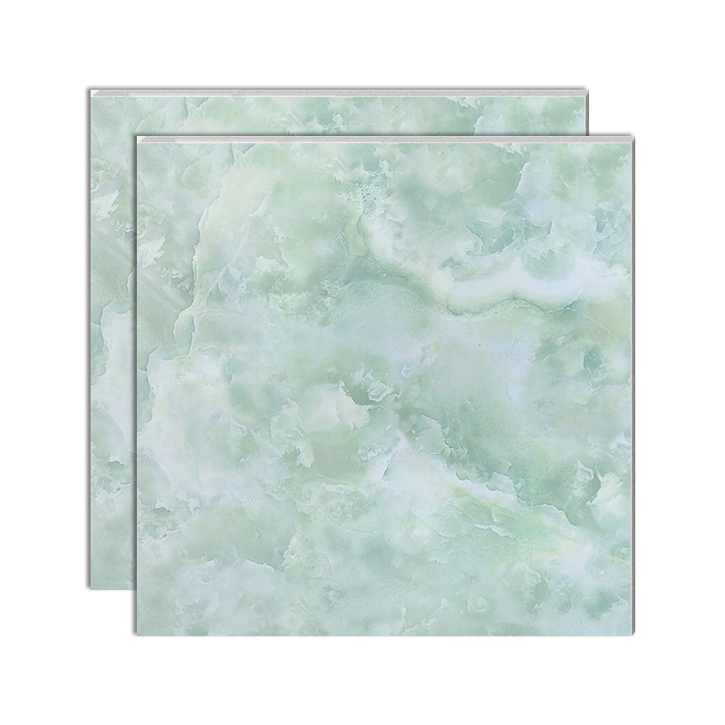 Square Floor Tile Straight Edge Polished Marbling Singular Tile Green Clearhalo 'Floor Tiles & Wall Tiles' 'floor_tiles_wall_tiles' 'Flooring 'Home Improvement' 'home_improvement' 'home_improvement_floor_tiles_wall_tiles' Walls and Ceiling' 7119481