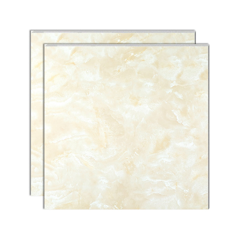 Square Floor Tile Straight Edge Polished Marbling Singular Tile Beige Clearhalo 'Floor Tiles & Wall Tiles' 'floor_tiles_wall_tiles' 'Flooring 'Home Improvement' 'home_improvement' 'home_improvement_floor_tiles_wall_tiles' Walls and Ceiling' 7119482